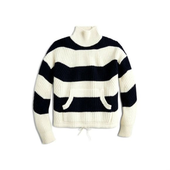 New J. Crew Pocket Stripe Turtleneck Sweater Sz XS - Picture 6 of 13